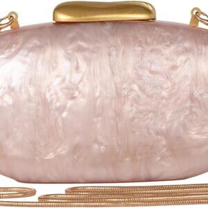 Elegant Pearl Clutch Purse - Timeless Acrylic Evening Handbag for Weddings